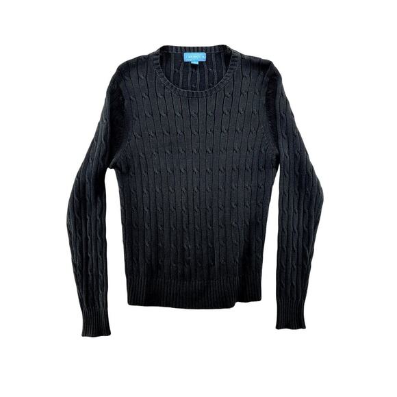 J. McLaughlin Sweaters - J. McLaughlin Women’s Black Cable Knit Crewneck Sweater Size Small Classic